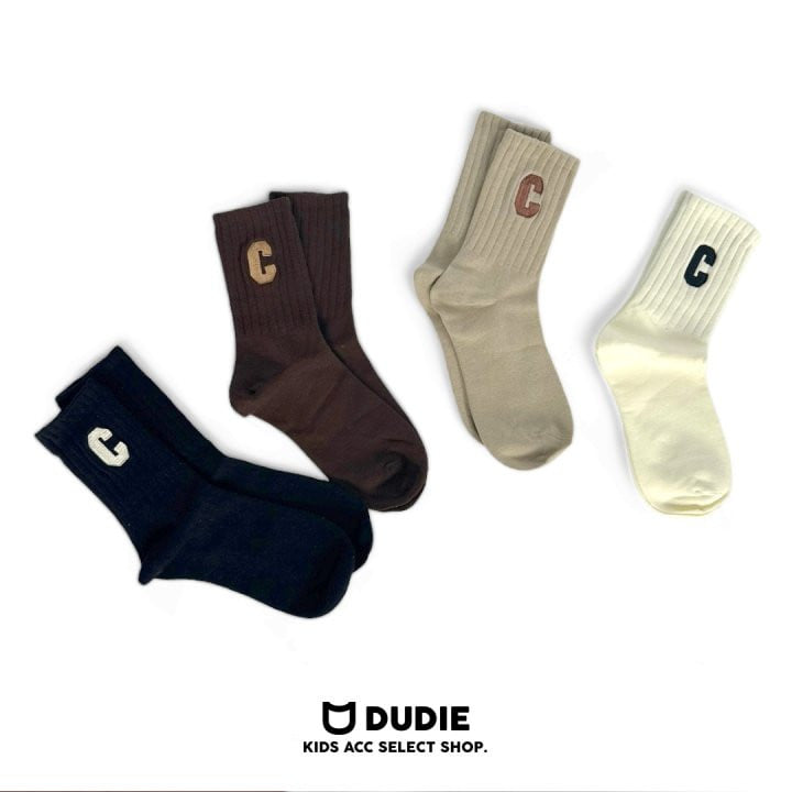 Dudie - Korean Children Fashion - #discoveringself - C Logo Socks - 2