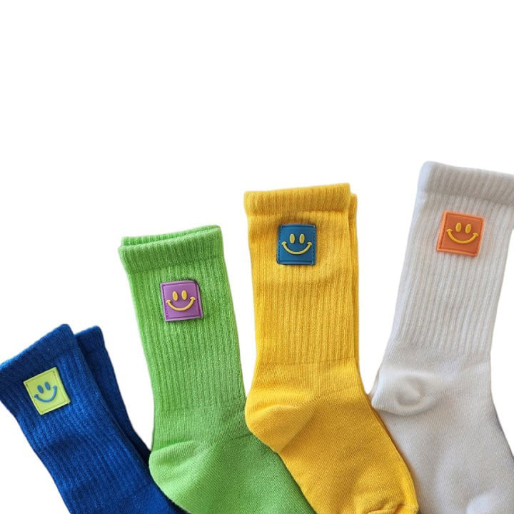 Dudie - Korean Children Fashion - #discoveringself - Grip Smile Socks - 5