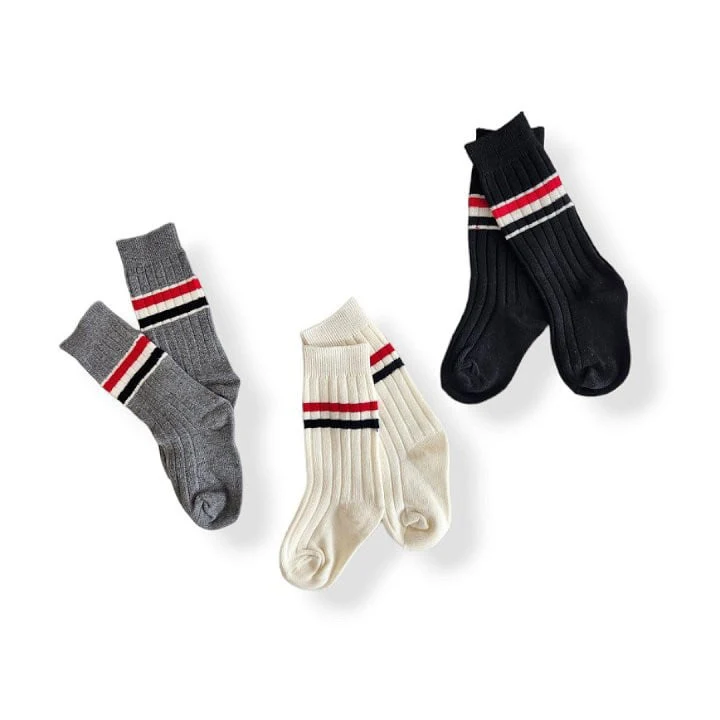 Dudie - Korean Children Fashion - #fashionkids - Long Two Line Socks - 2