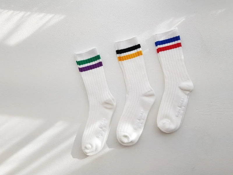 Dudie - Korean Children Fashion - #kidsshorts - Two Line Socks