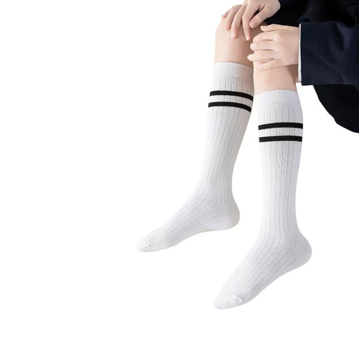 Dudie - Korean Children Fashion - #kidsshorts - Two Lines Knee Socks - 8