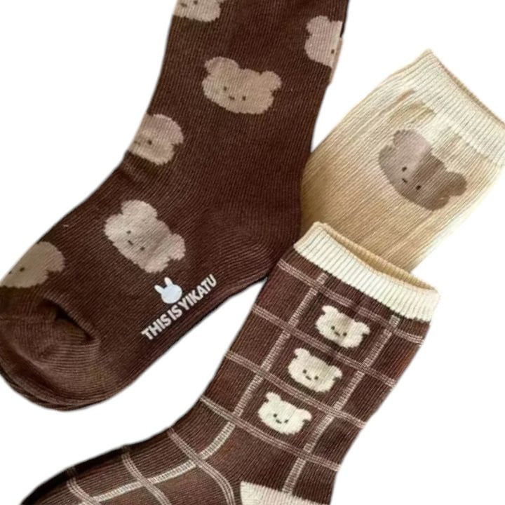 Dudie - Korean Children Fashion - #kidsshorts - Bear Socks - 9