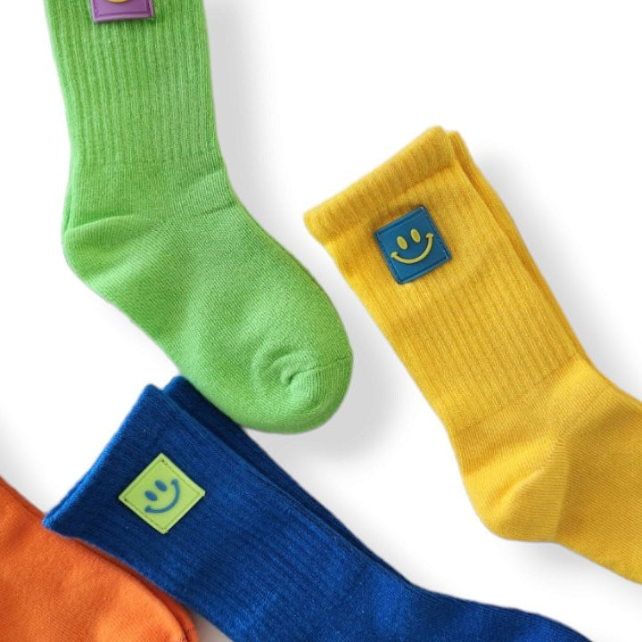 Dudie - Korean Children Fashion - #kidsshorts - Grip Smile Socks - 7