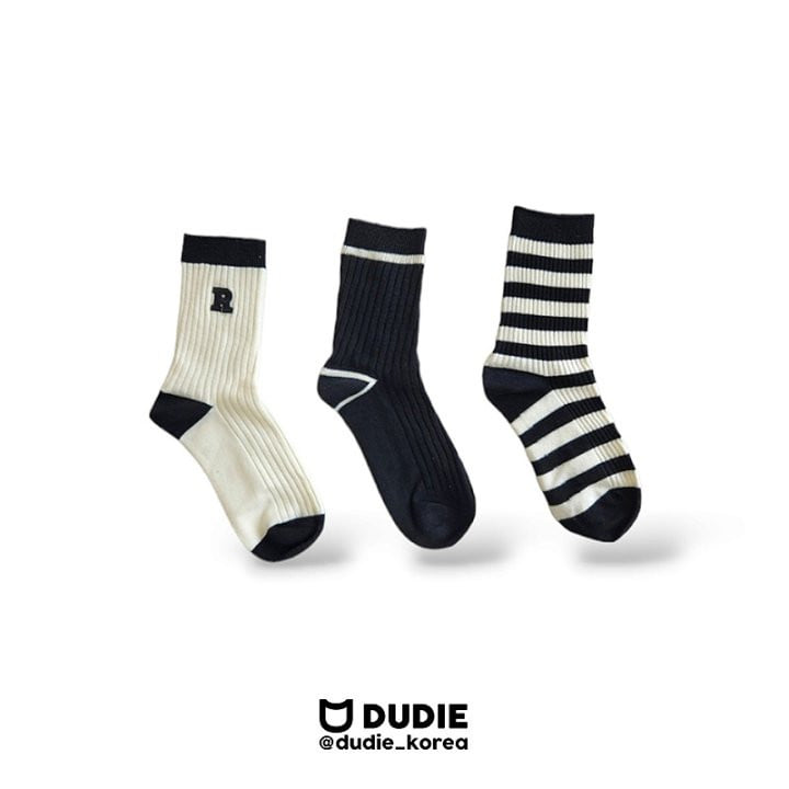 Dudie - Korean Children Fashion - #kidsshorts - R Small Line Socks - 6