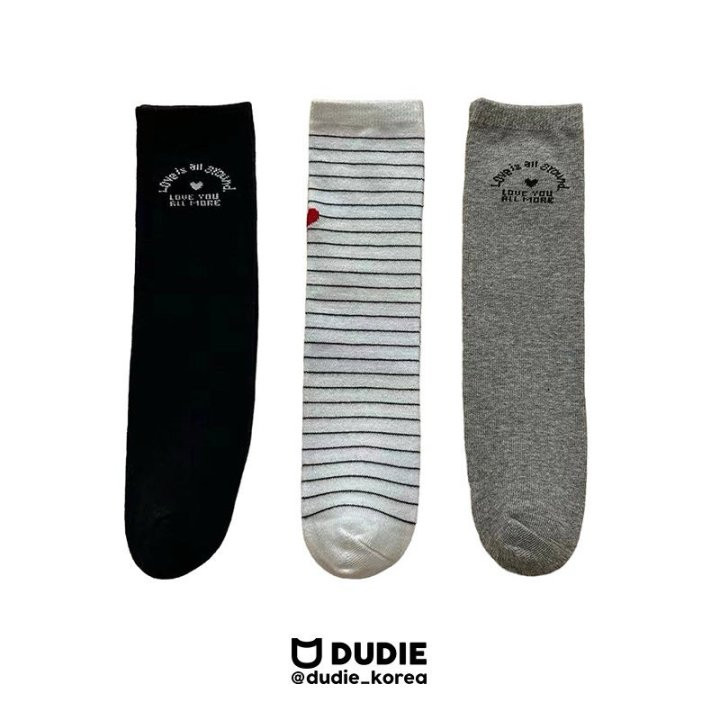 Dudie - Korean Children Fashion - #kidsstore - Love You Long Socks