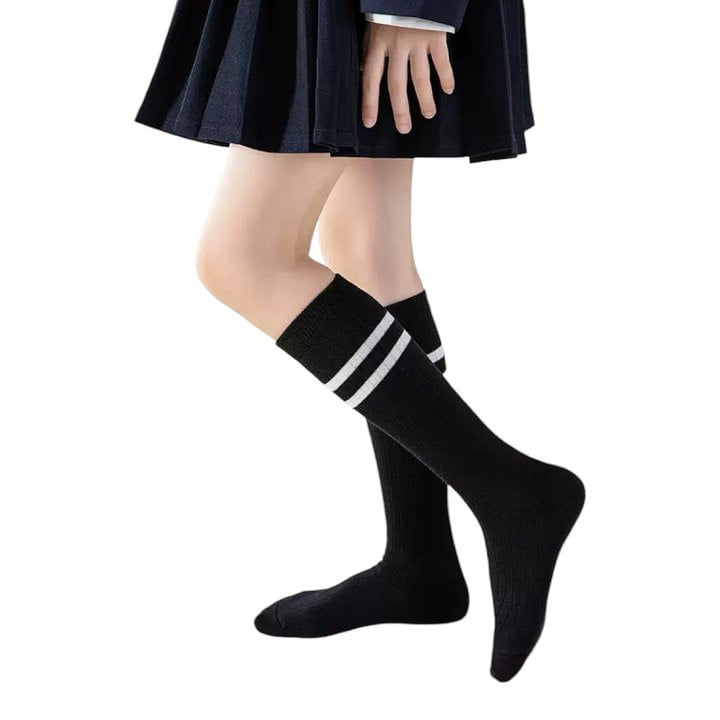 Dudie - Korean Children Fashion - #kidsstore - Two Lines Knee Socks - 9