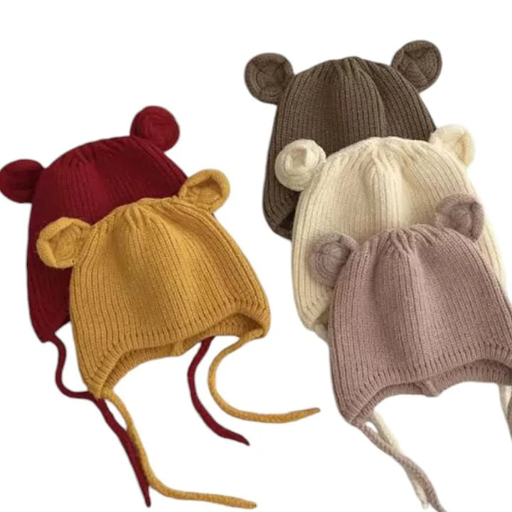 Dudie - Korean Children Fashion - #kidsstore - Bear Beanie - 11