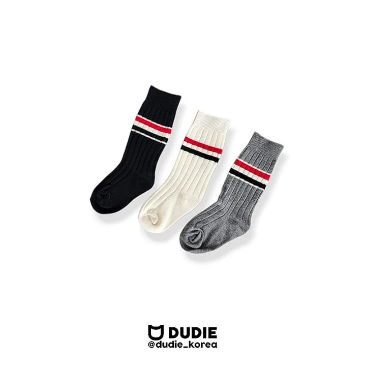 Dudie - Korean Children Fashion - #kidsshorts - Long Two Line Socks - 4