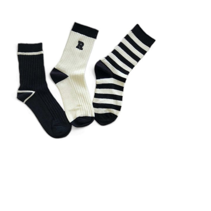 Dudie - Korean Children Fashion - #kidsstore - R Small Line Socks - 7