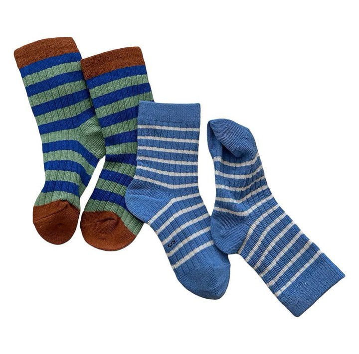 Dudie - Korean Children Fashion - #kidzfashiontrend - Blue Stick Socks - 8