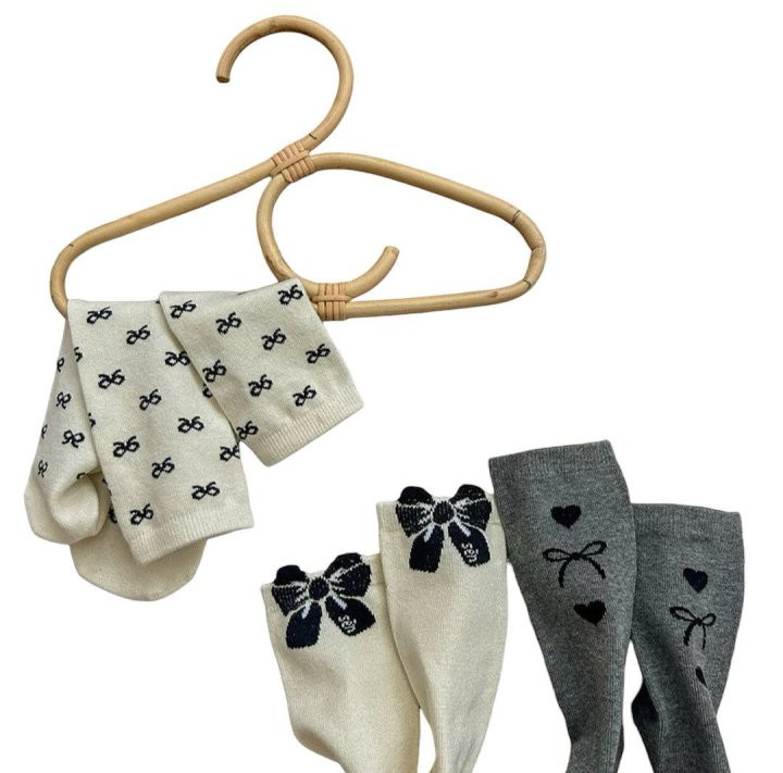 Dudie - Korean Children Fashion - #kidzfashiontrend - Black Ribbon Socks - 9