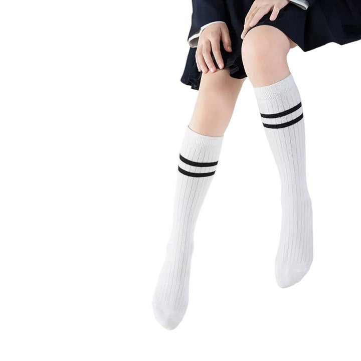 Dudie - Korean Children Fashion - #kidzfashiontrend - Two Lines Knee Socks - 10