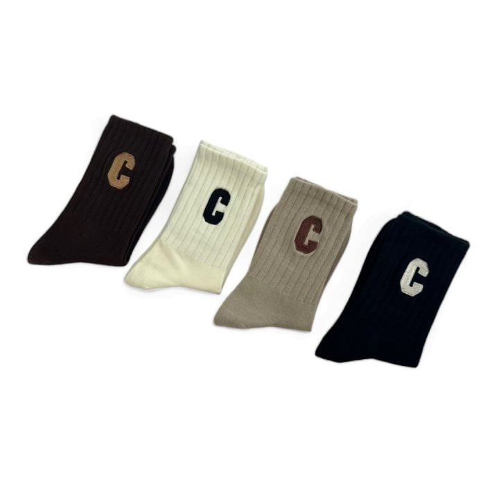 Dudie - Korean Children Fashion - #kidzfashiontrend - C Logo Socks - 6