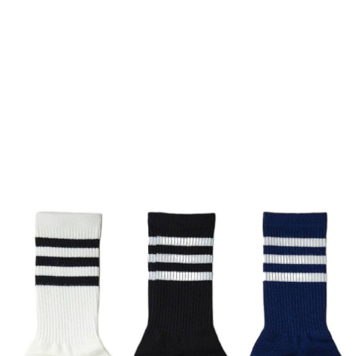 Dudie - Korean Children Fashion - #kidzfashiontrend - Three Lines Socks - 5