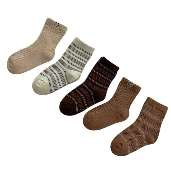 Dudie - Korean Children Fashion - #littlefashionista - Brown Miso Socks - 3