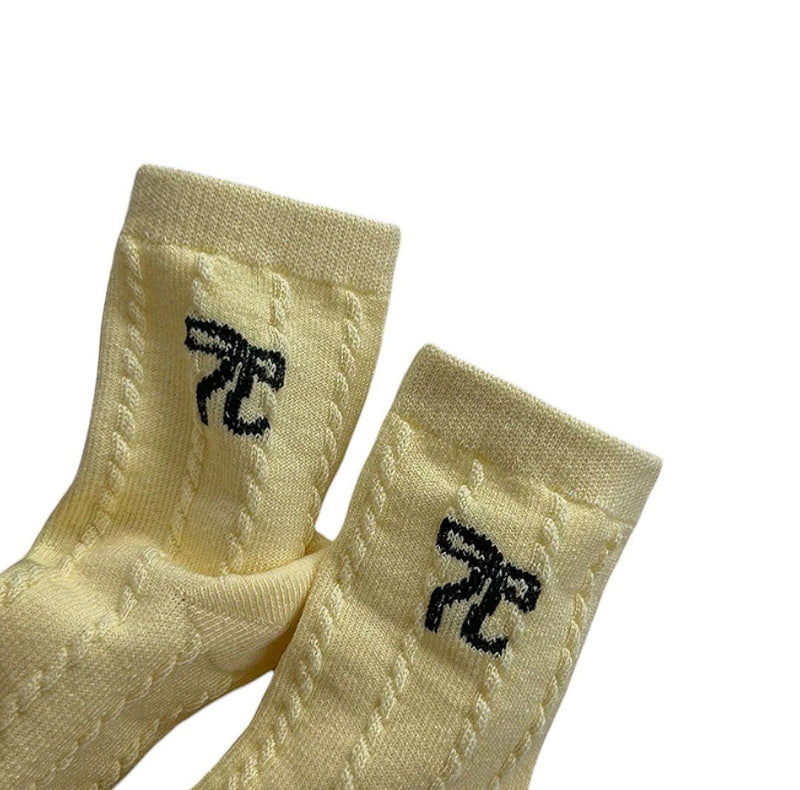 Dudie - Korean Children Fashion - #littlefashionista - Twist Ribbon Socks - 9