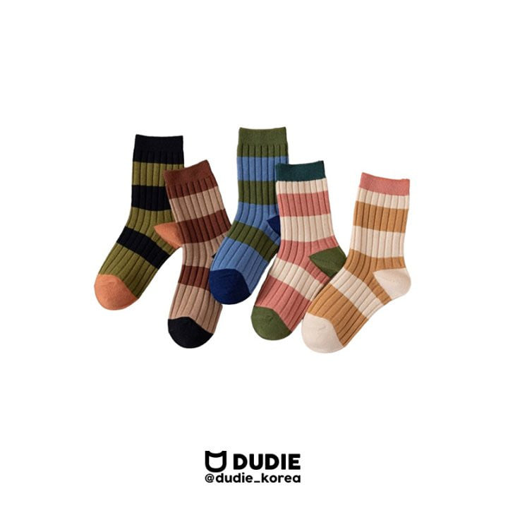 Dudie - Korean Children Fashion - #littlefashionista - Stripe Socks - 2