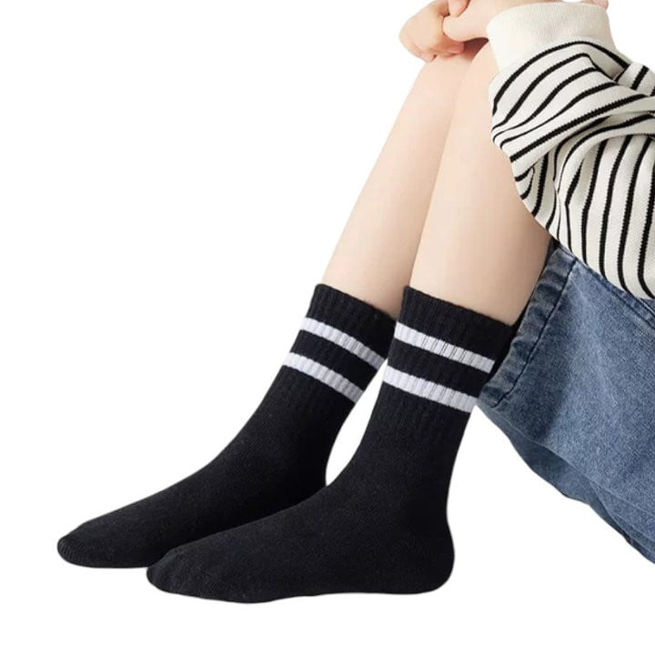 Dudie - Korean Children Fashion - #magicofchildhood - Sports Two Lines Socks - 12