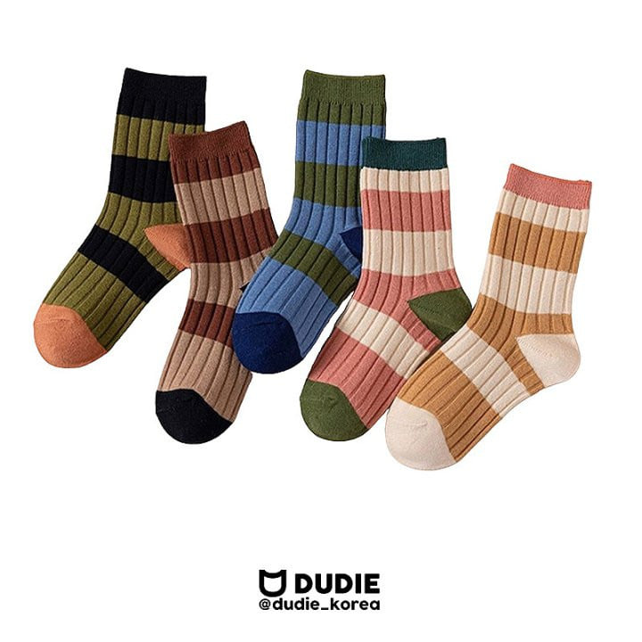 Dudie - Korean Children Fashion - #magicofchildhood - Stripe Socks - 4