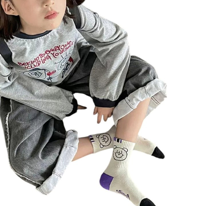 Dudie - Korean Children Fashion - #stylishchildhood - Bear V Socks - 11