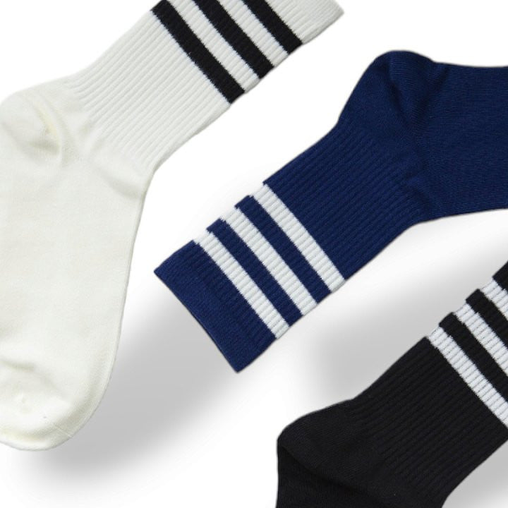 Dudie - Korean Children Fashion - #todddlerfashion - Three Lines Socks - 11