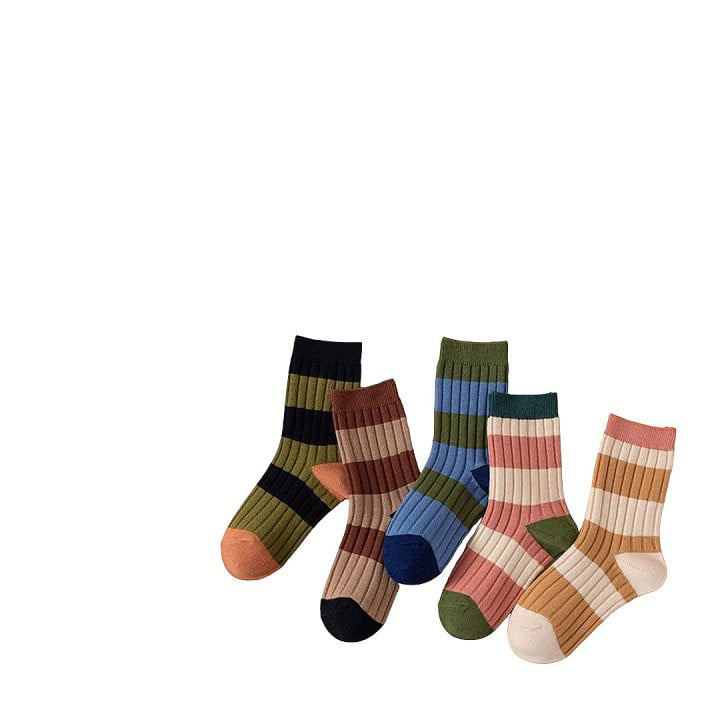 Dudie - Korean Children Fashion - #toddlerclothing - Stripe Socks - 7