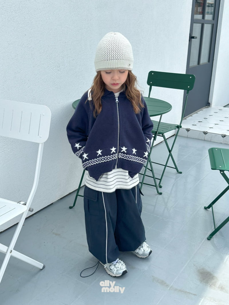 Ellymolly - Korean Children Fashion - #childofig - Star Knit Zip-up - 5