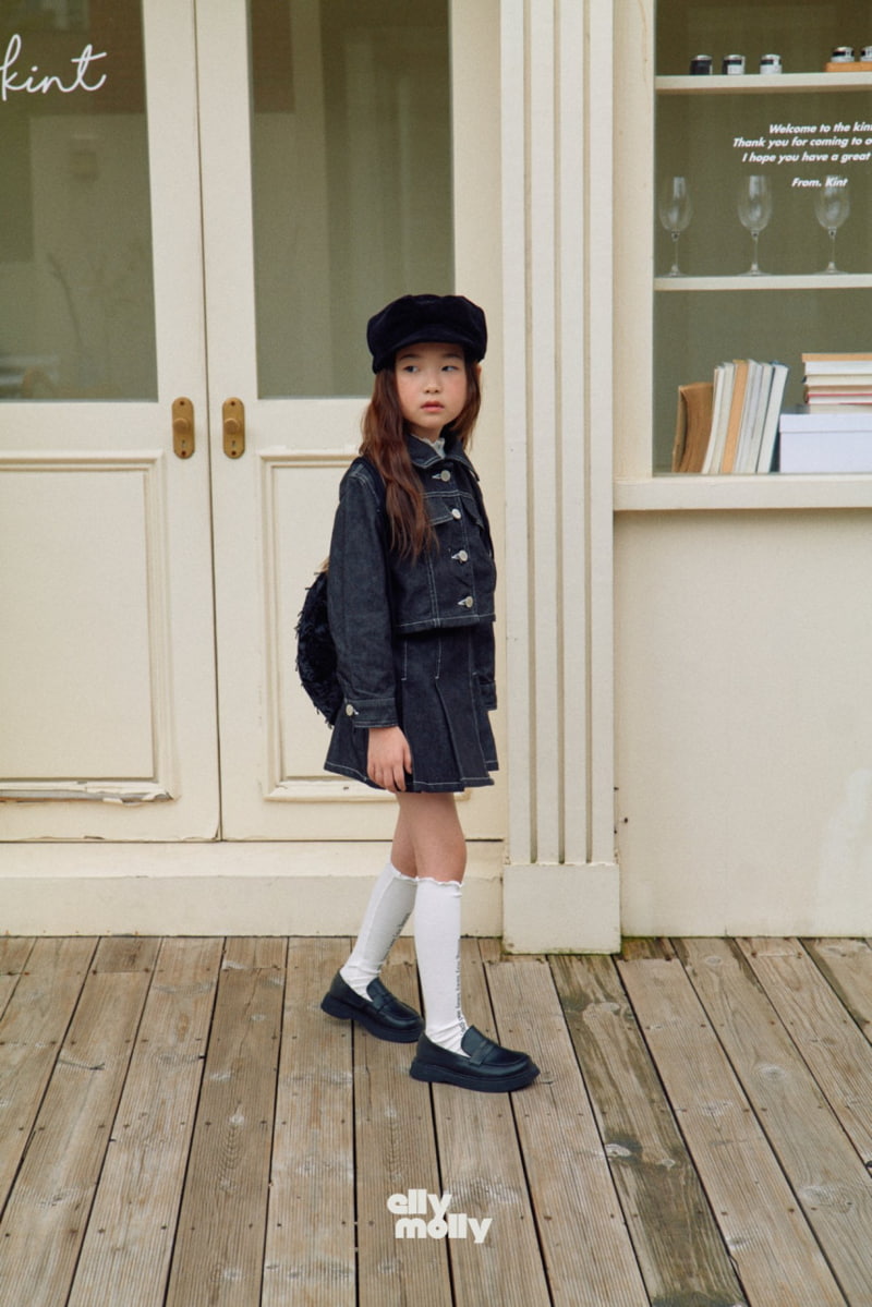 Ellymolly - Korean Children Fashion - #childofig - Non Fade Crop Denim Jacket - 6