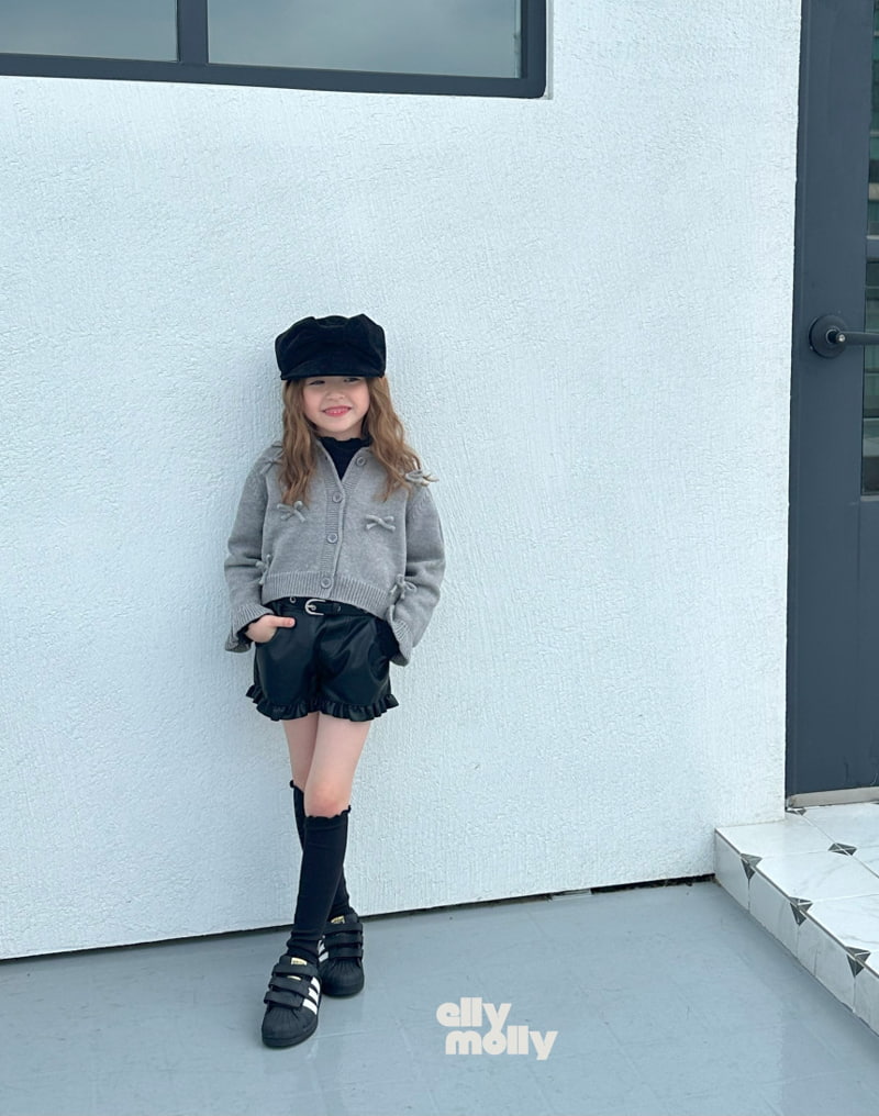 Ellymolly - Korean Children Fashion - #designkidswear - Coco Frill Leather Shorts - 9