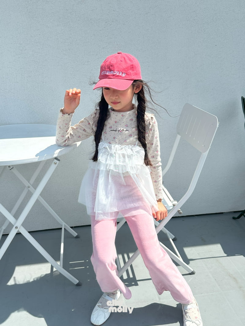 Ellymolly - Korean Children Fashion - #fashionkids - Sand Flower Wave Tee - 3