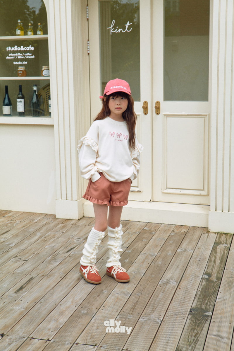 Ellymolly - Korean Children Fashion - #kidsshorts - Angel Lace Sweatshirts - 2