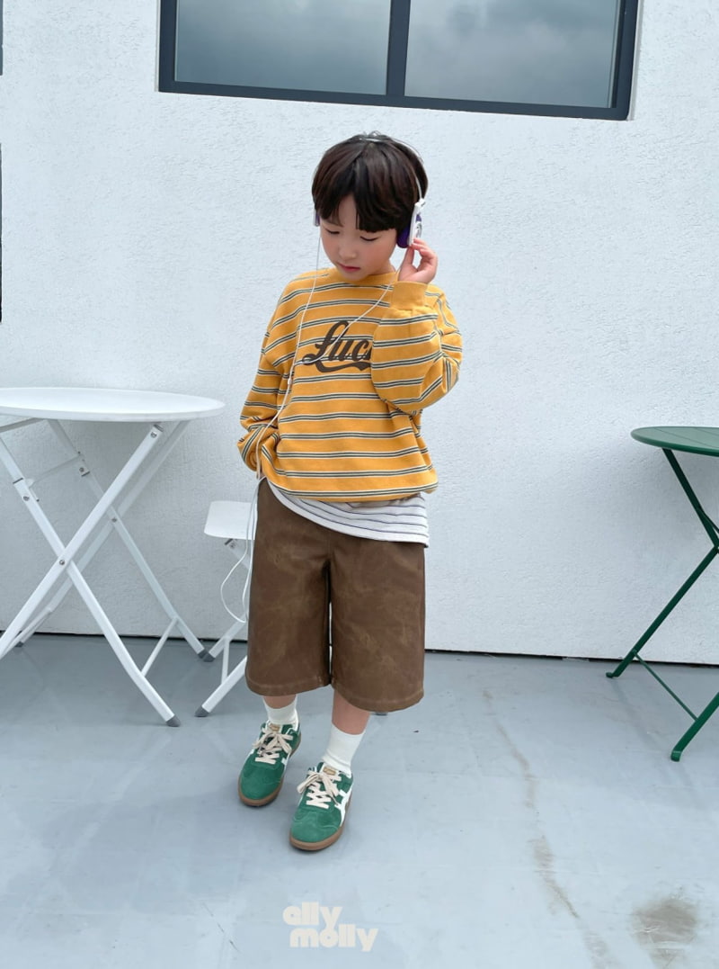 Ellymolly - Korean Children Fashion - #kidsshorts - Lucky Stripe Sweatshirts - 4