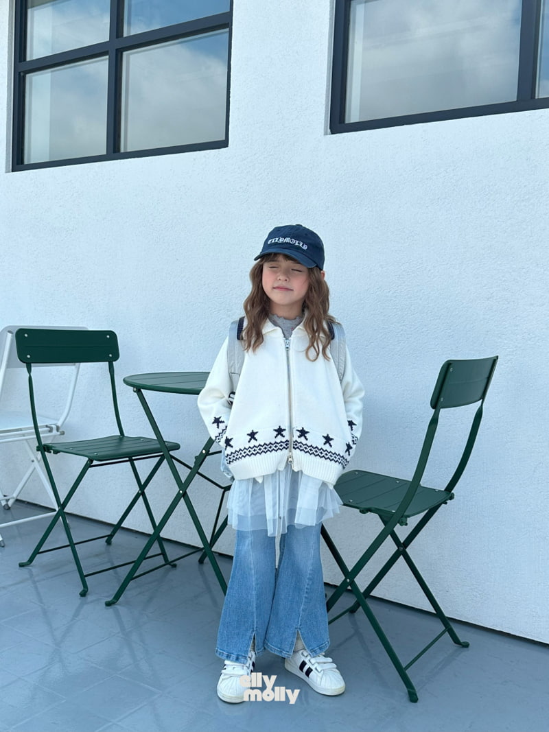 Ellymolly - Korean Children Fashion - #kidzfashiontrend - Slit Bootscut Denim Pants - 6