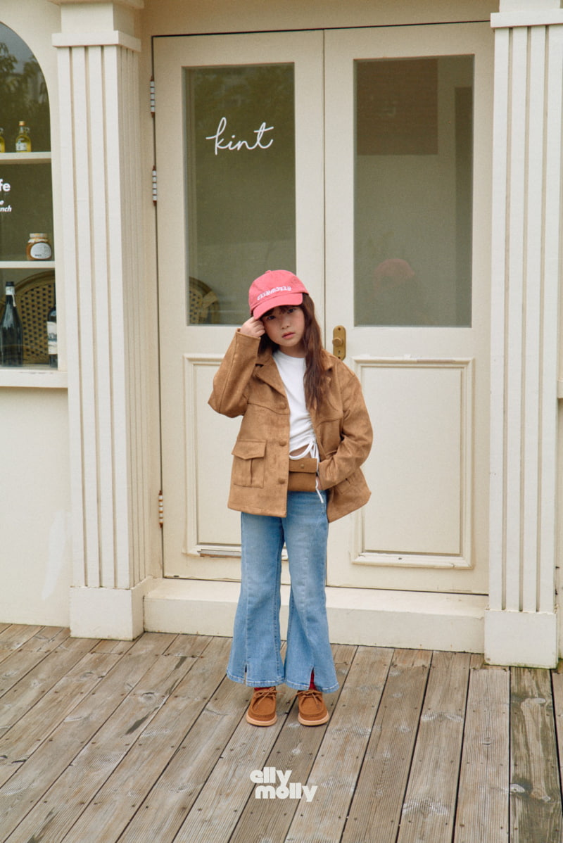 Ellymolly - Korean Children Fashion - #littlefashionista - Slit Bootscut Denim Pants - 8