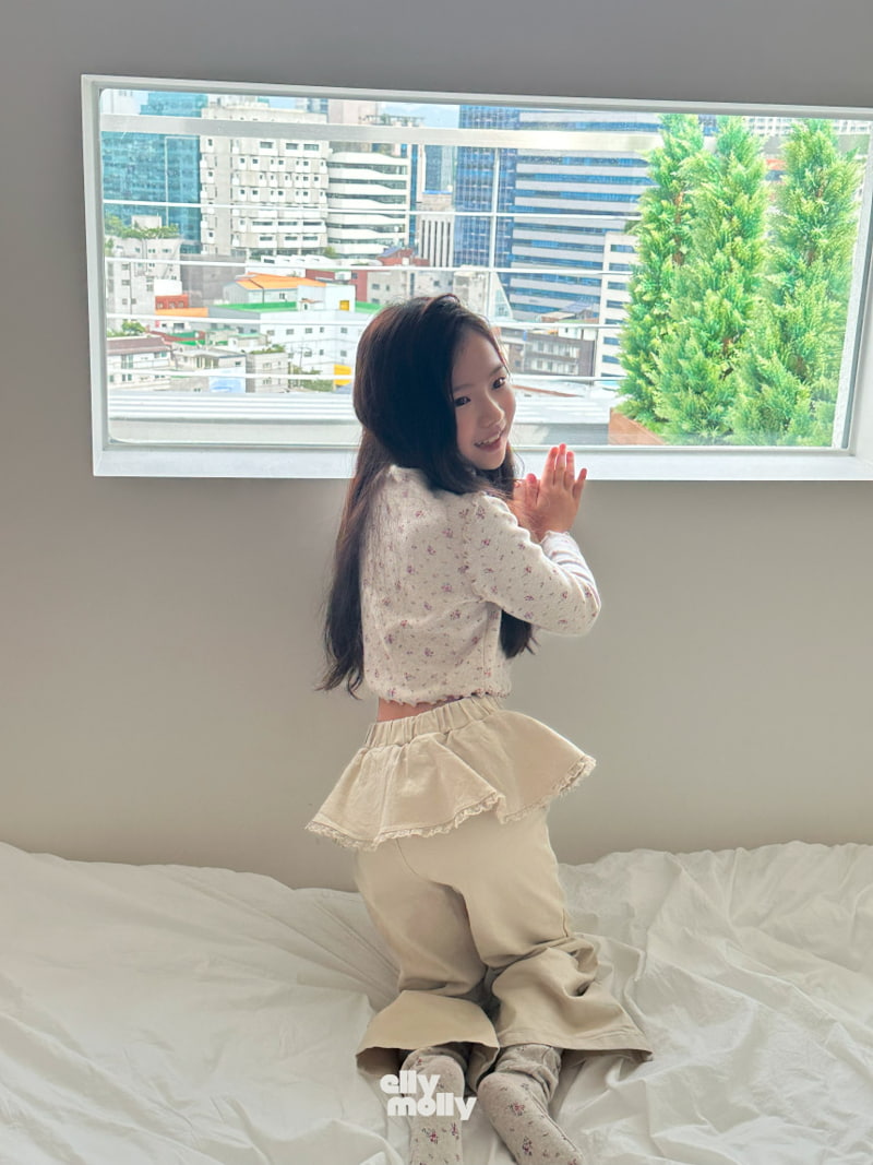 Ellymolly - Korean Children Fashion - #prettylittlegirls - Bobo Frill Bootscut Pants - 8