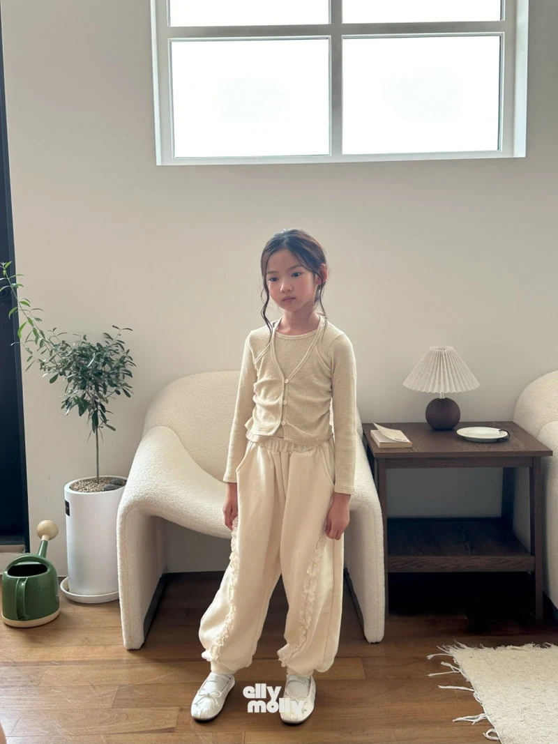 Ellymolly - Korean Children Fashion - #stylishchildhood - Tongtong Lace Jogger Pants - 2