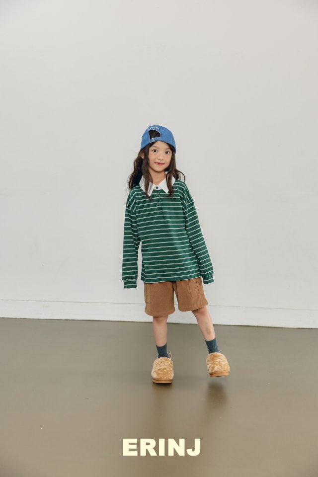 Erin J - Korean Children Fashion - #kidzfashiontrend - Stripe Collar Sweatshirts - 10