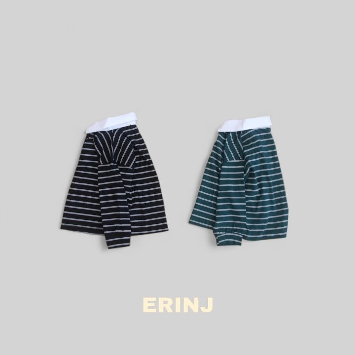 Erin J - Korean Children Fashion - #toddlerclothing - Stripe Collar Sweatshirts