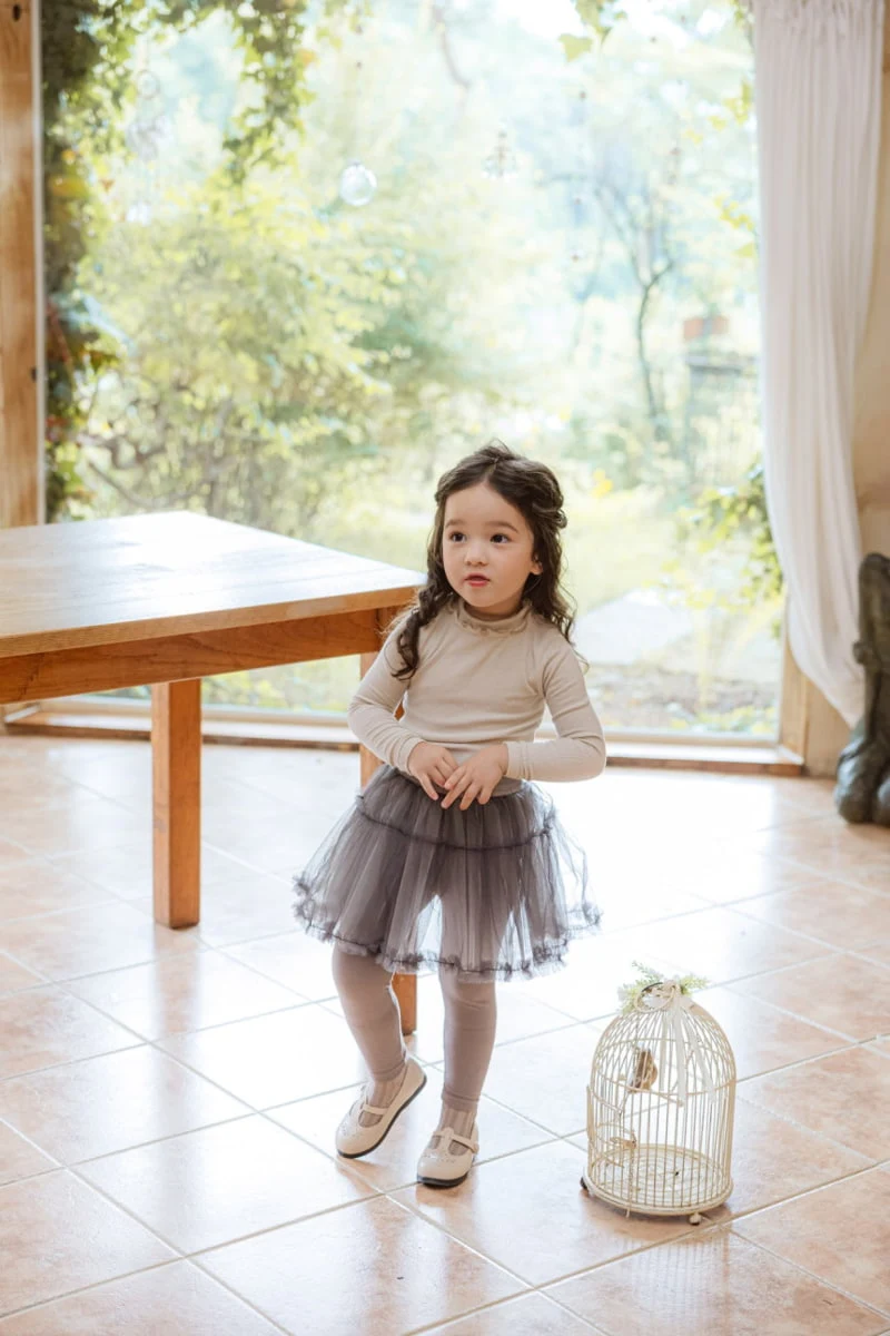 Flo - Korean Children Fashion - #discoveringself - Calming Mesh Set-up Skirt Leggings - 5