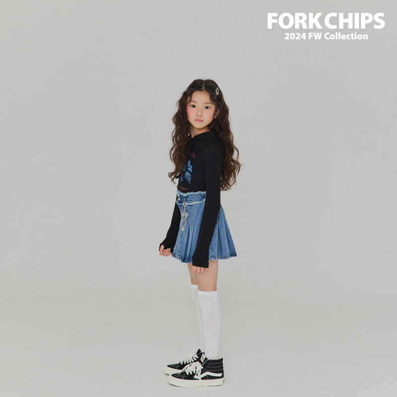 Fork Chips - Korean Children Fashion - #Kfashion4kids - Over Denim Skirt - 7