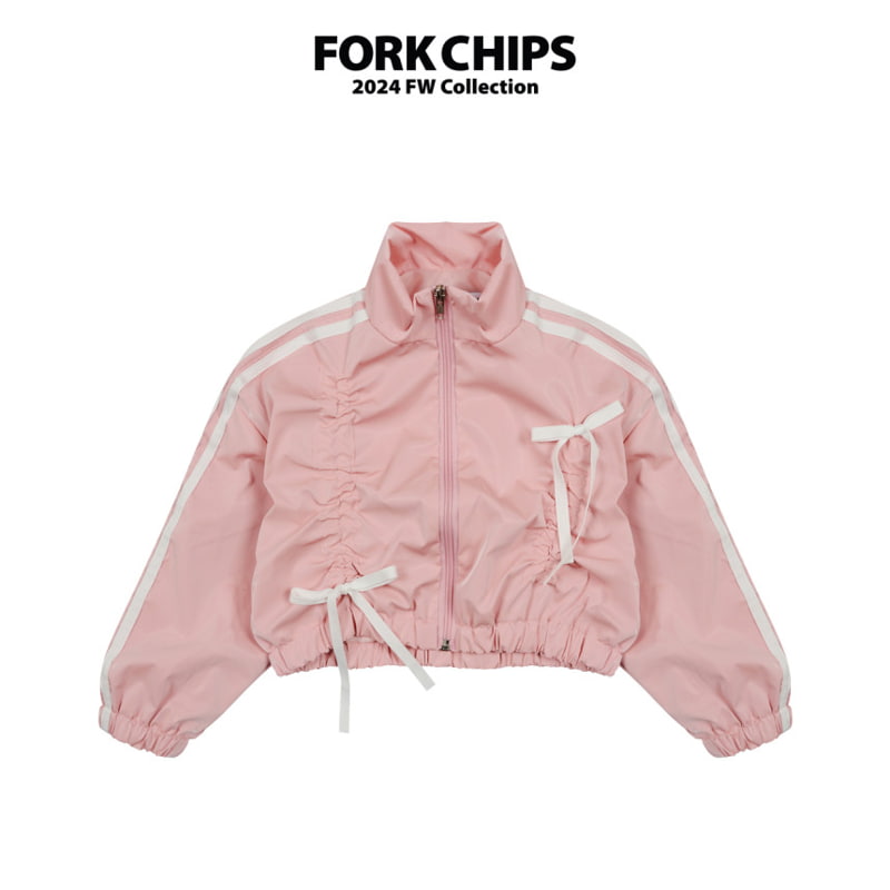 Fork Chips - Korean Children Fashion - #Kfashion4kids - Silky Tape Zip-up