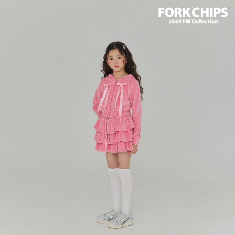 Fork Chips - Korean Children Fashion - #Kfashion4kids - High Teen Hood Zip-up - 10