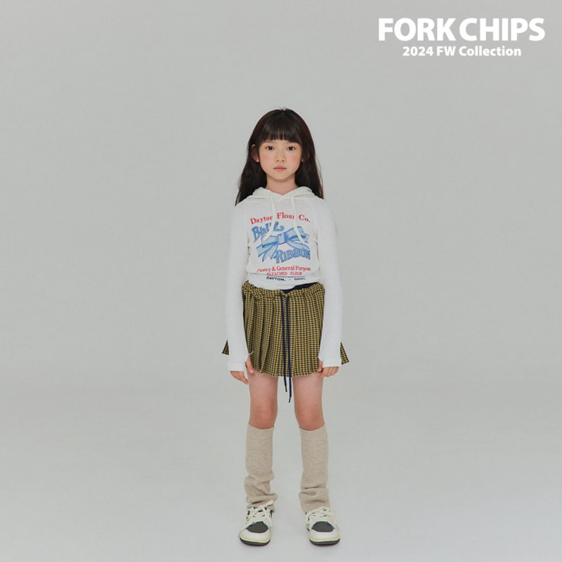 Fork Chips - Korean Children Fashion - #Kfashion4kids - Over Wrap Check Skirt - 6