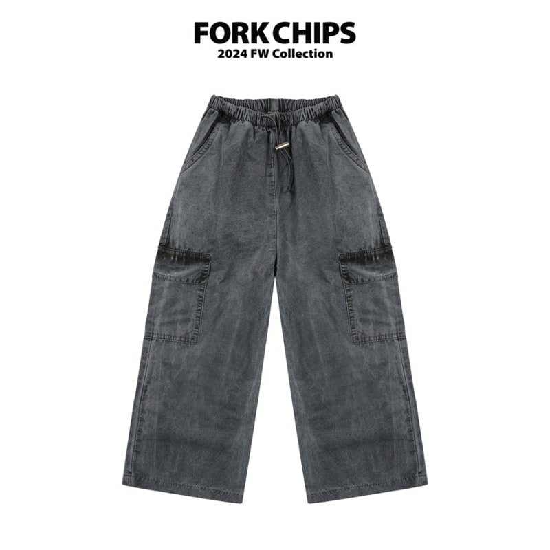 Fork Chips - Korean Children Fashion - #childofig - Working Cargo Pants - 2