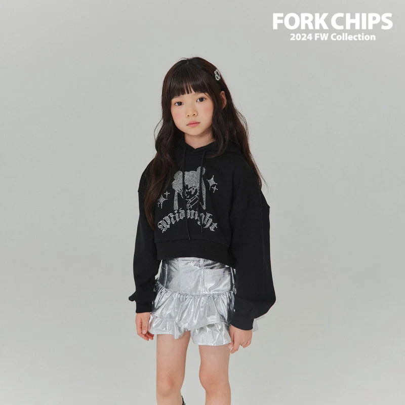 Fork Chips - Korean Children Fashion - #prettylittlegirls - Midnight Hood Top - 4