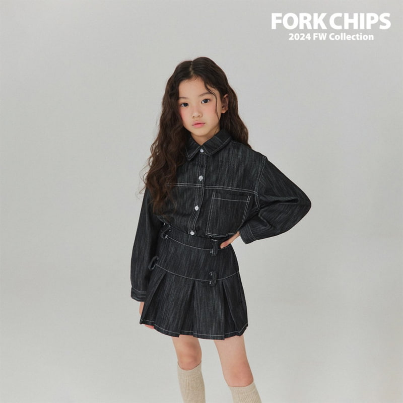 Fork Chips - Korean Children Fashion - #childofig - Ov Belt Skirt - 2