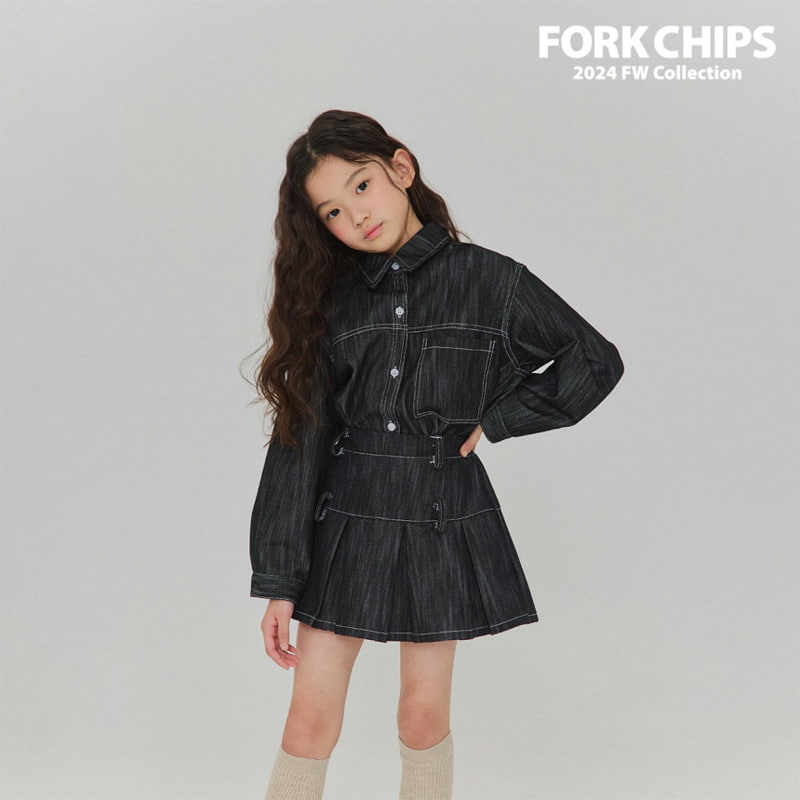 Fork Chips - Korean Children Fashion - #childofig - Ov Belt Skirt - 3