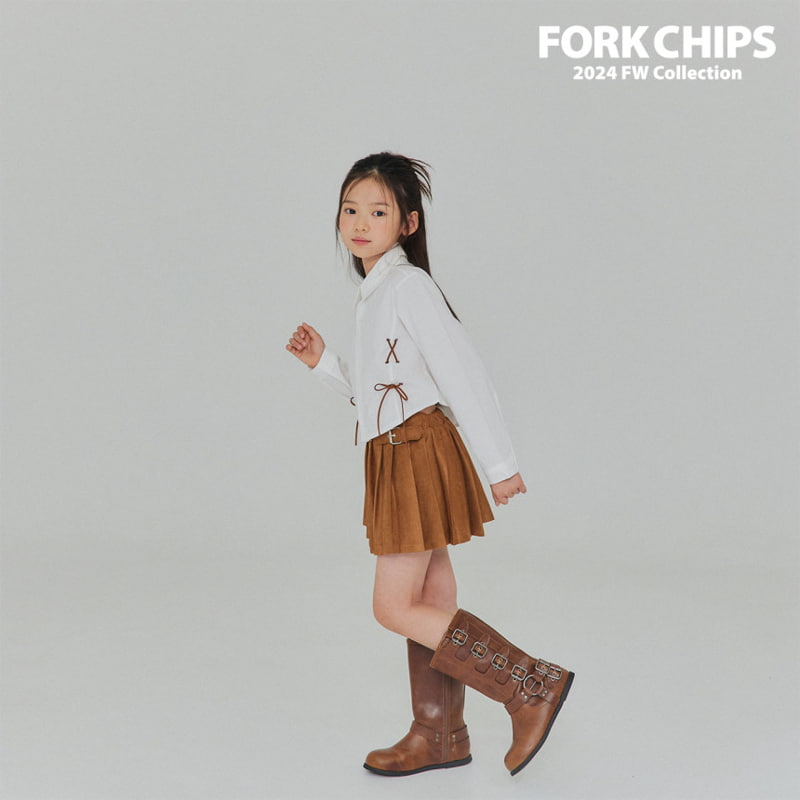 Fork Chips - Korean Children Fashion - #childrensboutique - Smooth Belt Skirt - 8