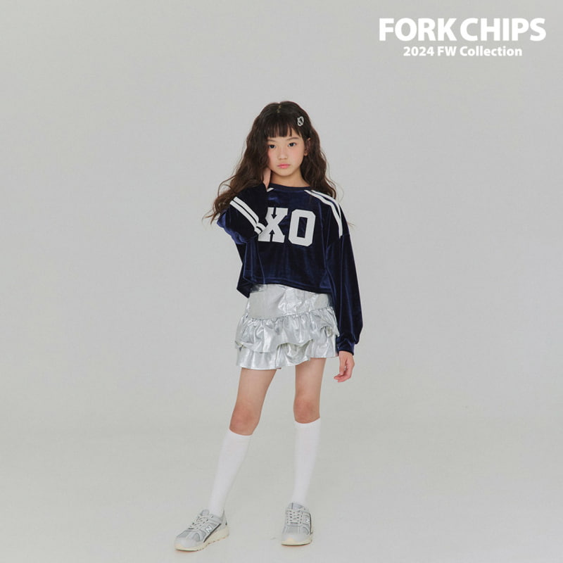 Fork Chips - Korean Children Fashion - #childrensboutique - XO Velvet Tee - 6