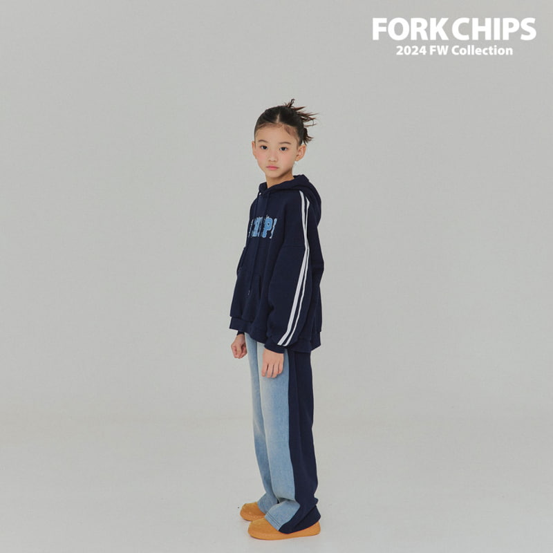 Fork Chips - Korean Children Fashion - #childrensboutique - Love Mix Denim Pants - 10